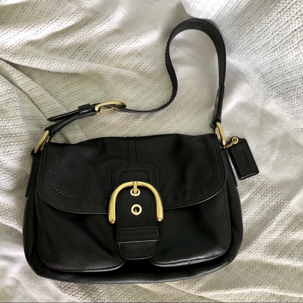 Coach black leather purse
